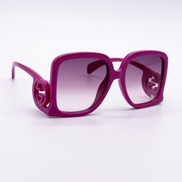 NEW GUCCI SUNGLASSES GG1326S 004 PINK SQUARE WOMEN EYEWEAR - Picture 5 of 11